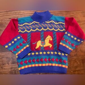 Vintage Colorful Pattern Sweater, Kids Toddler Medium unique